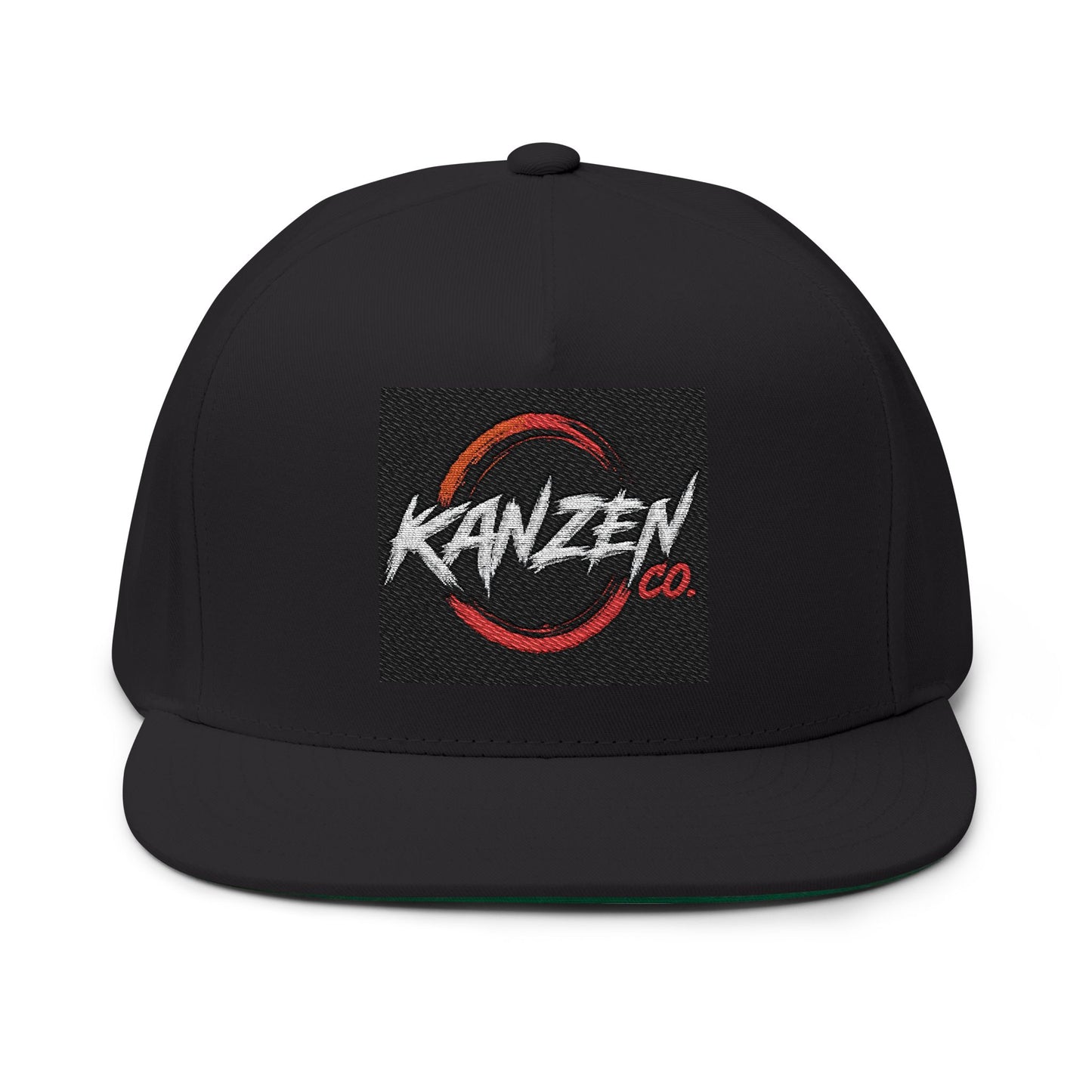 Embroidered Flat Bill Cap — Kanzen Co. Logo Snapback