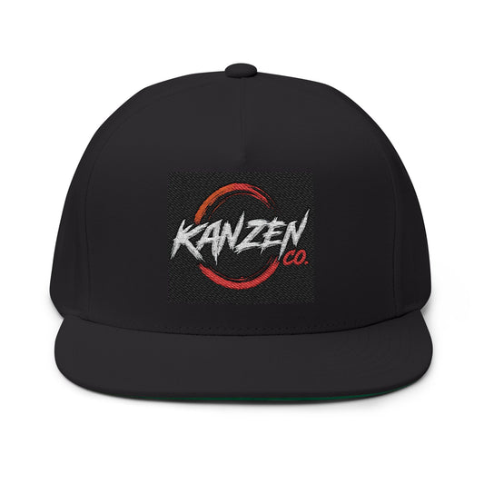 Embroidered Flat Bill Cap — Kanzen Co. Logo Snapback