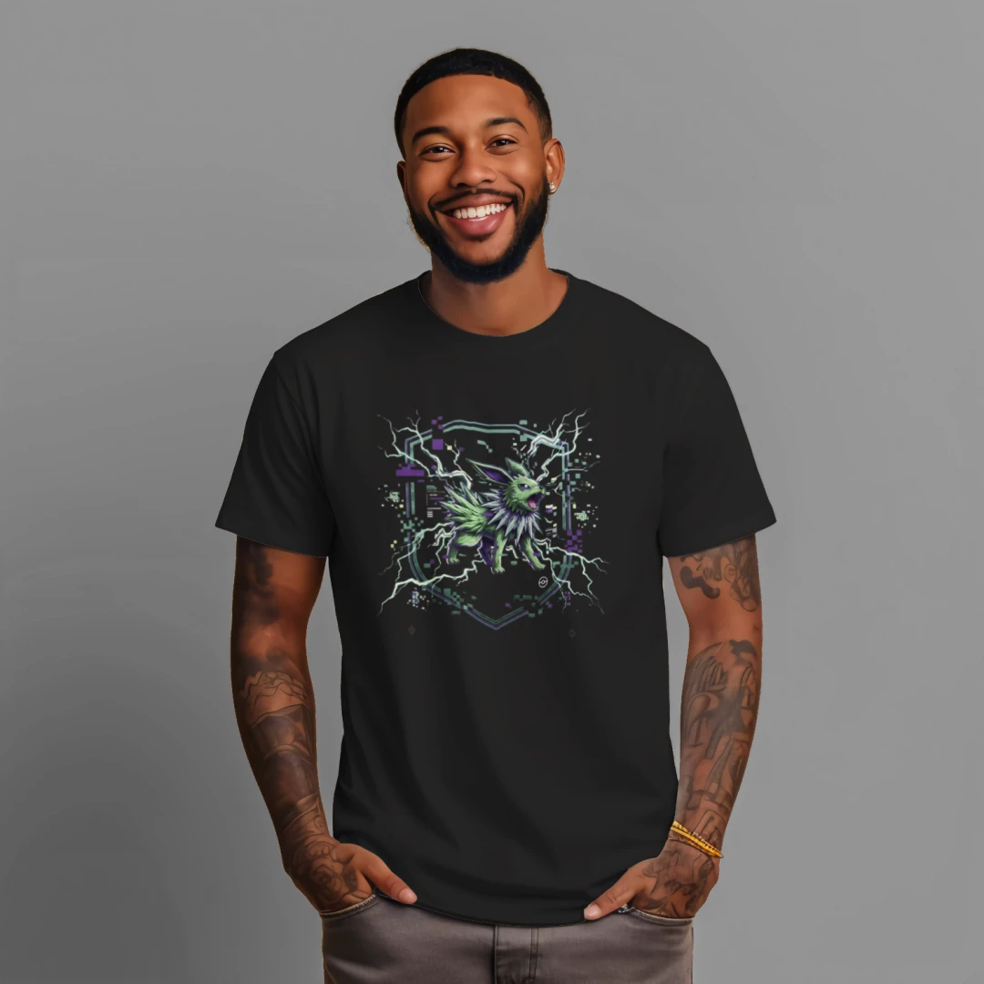 Kanzen Gear | Neon Voltage – Cyber Electric Streetwear Shirt (Digital Storm Edition)