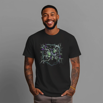 Kanzen Gear | Neon Voltage – Cyber Electric Streetwear Shirt (Digital Storm Edition)