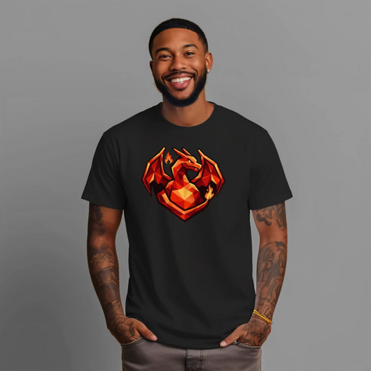 Kanzen Gear | Inferno Drake – Geometric Fire Dragon Streetwear Shirt